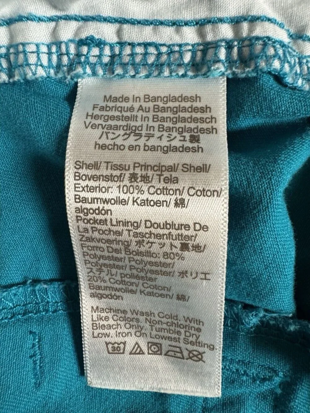 J.Crew Teal Chino Shorts Womens Size 12 Mid Rise Cotton Summer Casual